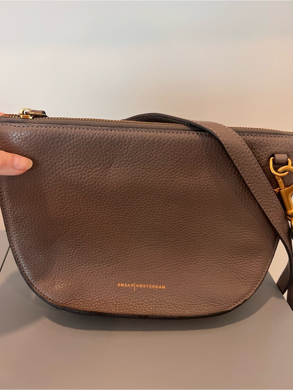 Smaak from Amsterdam Brown Leather Crossbody Bag